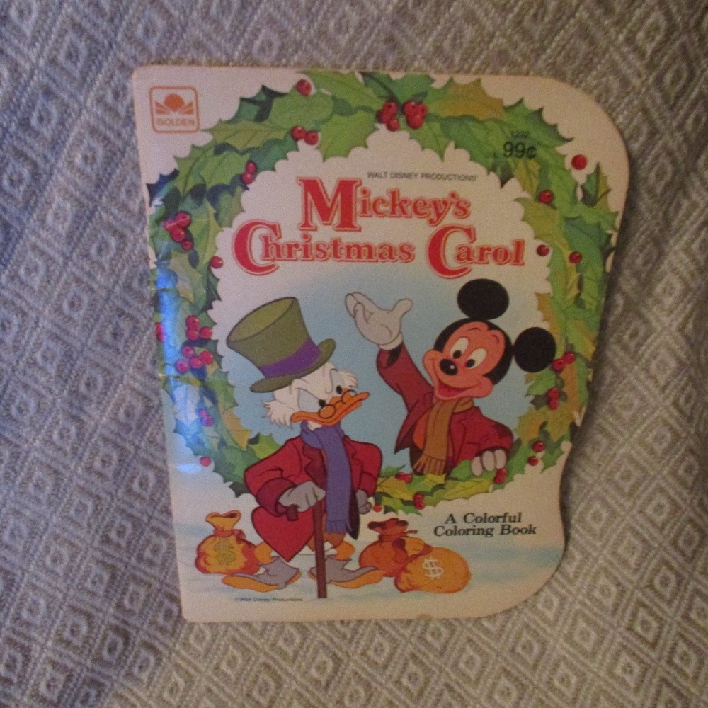 MICKEYS MOUSE CHRISTMAS CAROL COLOR BOOK 1983